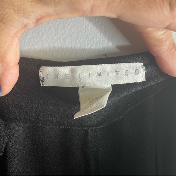 THE LIMITED 35%Wool 65%Rayon Wide Leg Pant - Black SZ/12 - Picture 7 of 12